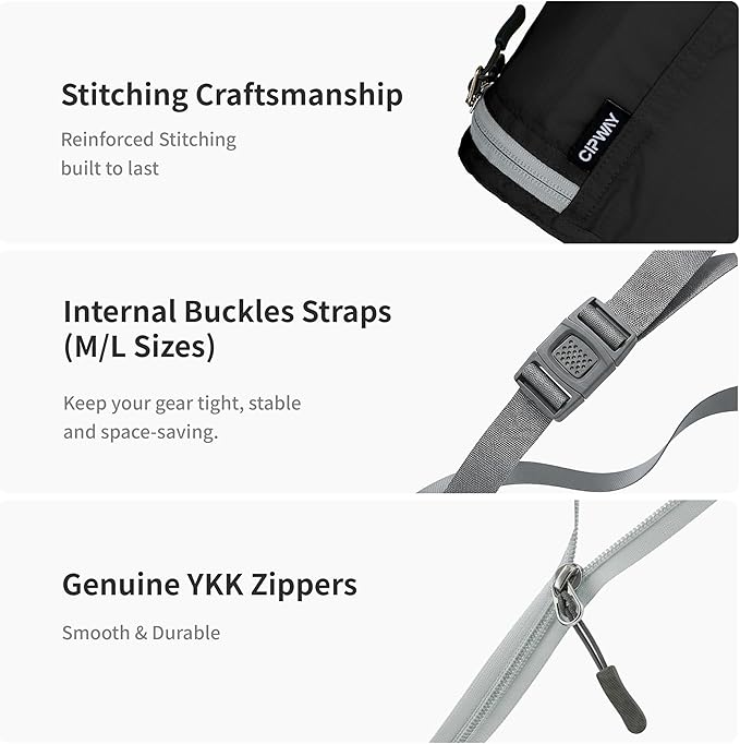 Cipway 5 Set Packing Cubes for Travel Suitcase Organizer for Accessories Luggage Carry On Suitcase Lightweight Black