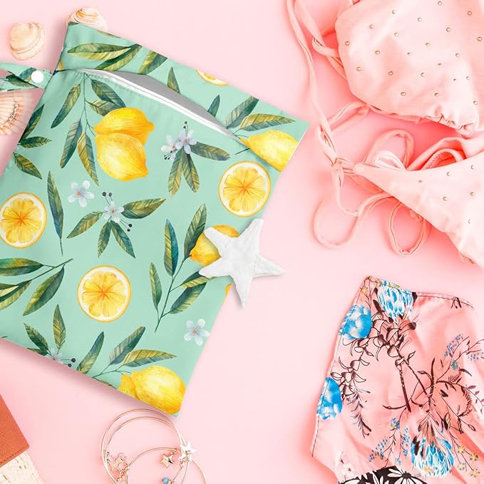 2 Pcs Wet Bag, Wet Dry Bag, Wet Bag for Swimsuit, Travel, Beach, Pool, Diapers, Dirty Yoga Gym Clothes, Toiletries, Makeup Bag, Rainbow Heart Decor for Women s Birthday Tie Dye Pattern.