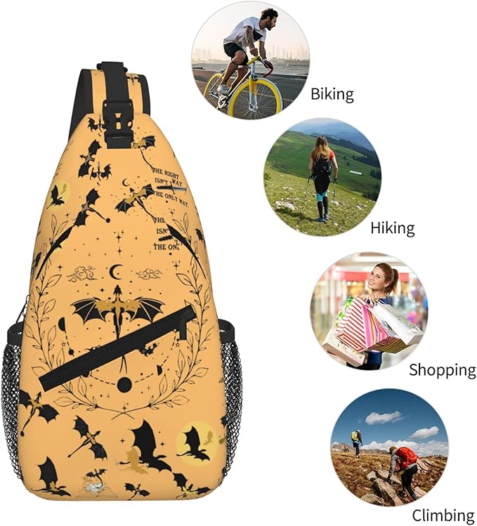 Fourth Dragon Wing Crossbody Bag Trendy Sling Bag Bakpack Casual Chest Bags Daypack For Hiking Walking Travel Running(1)