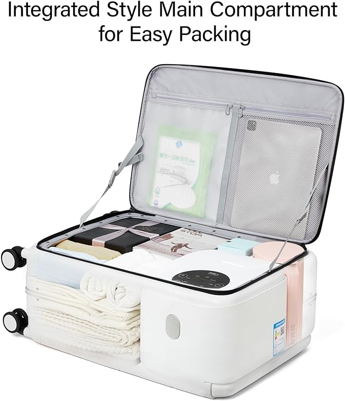 Hanke Top Opening 24 Inch Luggage with Spinner Wheels, Aluminum Frame All-PC Hard Shell Medium Suitcase, Zipperless Trunk Wide Handle Luggage, TSA Checked-Medium(Bamboo Green, 69L)