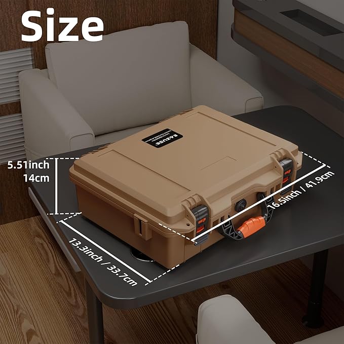 Starlink Mini Case Khaki Hard Waterproof Travel Case for Mini Starlink with Molded Foam for Accessories, Lockable Storage Bag