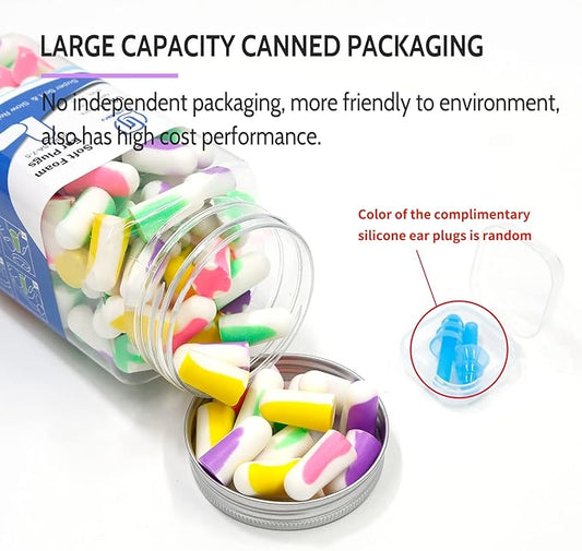 LYSIAN Ultra Soft Foam Earplugs for Sleep- Noise Cancelling Ear Plugs for Sleeping, Shooting,Snoring, Mowing Sound Reduction 38dB- 60 Pairs Multi Color
