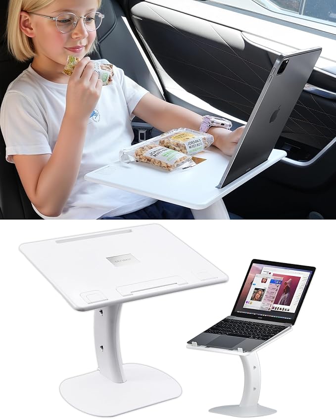 xuenair Car Seat Tray Table for Kids Driver Passenger, Car Desk for Laptop Computer Tablet iPad iPhone Book, Adjustable Portable Laptop Stand for Car Vehicle Camping Travel