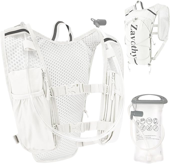 Zavothy Hydration Backpack with Rain Cover, 1.5L Lightweight Hydration Pack for Hiking, Cycling & Trail Running