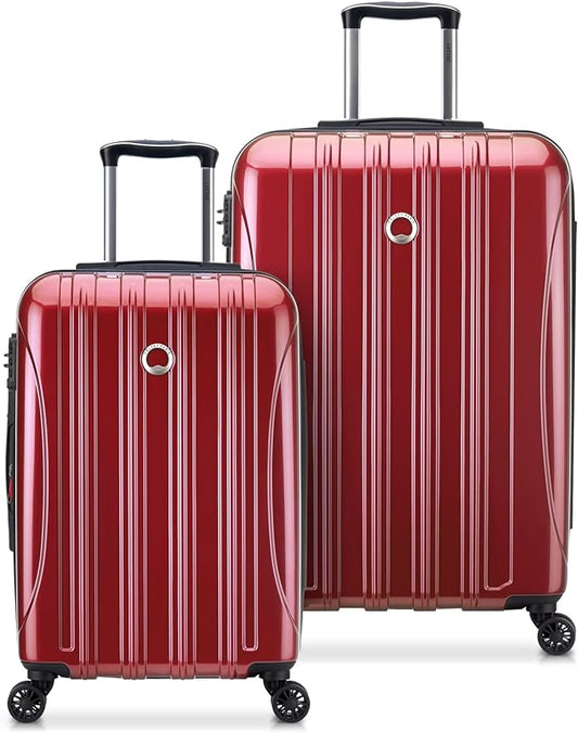 DELSEY PARIS Helium Aero Hardside Expandable Luggage with Spinner Wheels, Brick Red, 2-Piece Set (21/24)