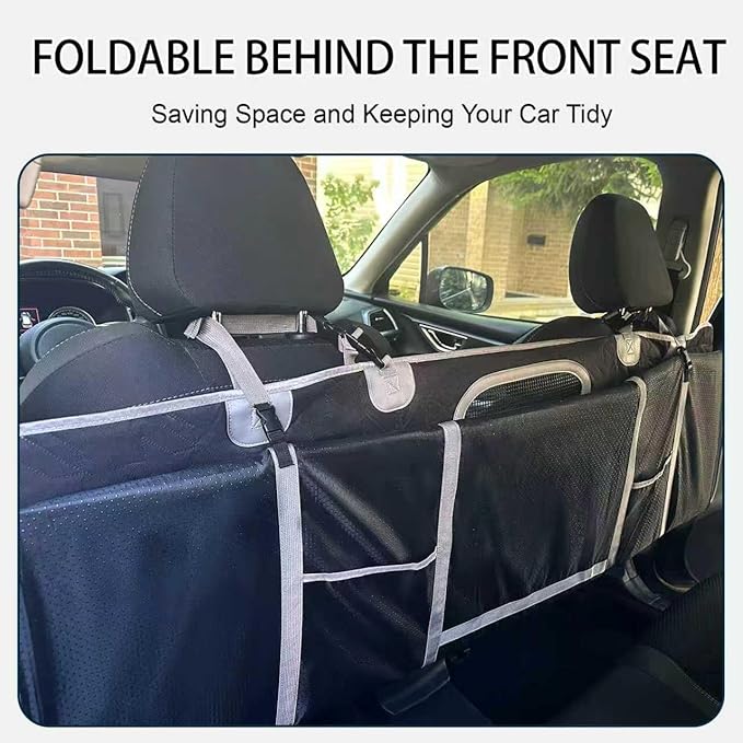 Upgraded Durable Hard Bottom Dog Car Seat Cover with EPE Sponge Cushion,Foldable Dog Rear Seat Protector,Waterproof Pet Car Seat Hammock, Seamless Car Back Seat Extender for SUV,Truck(L)