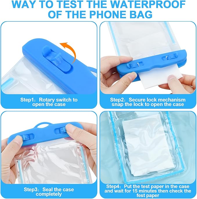 40 Pack Universal Waterproof Phone Pouch, Multicolor Waterproof Case Comp Compatible with iPhone 15 14 13 Pro Max XS Plus, Waterproof Phone Case Dry Bag with Phone Lanyard, Waterproof Phone Pouch Bluk