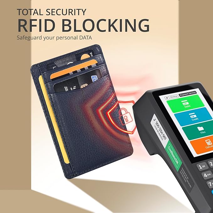 Oak Leathers Leather Slim Minimalist Wallet for Men & Women RFID Front Pocket Leather Card Holder Wallets