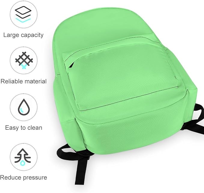 Mint Green Backpack Adult Travel Daybag for Women Men College Backpack for Vacation Hiking Camping Bag