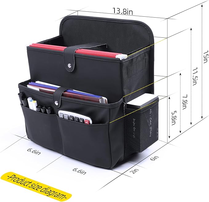 Car Seat Organizer，Universal Fit for Front & Back Seats-Hanging Letters/Legal Folders/Laptops and Tablets，Compatible with Cars, Trucks, and Vans