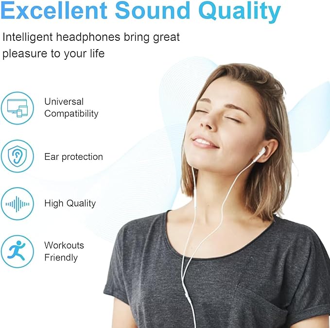 2 Pack-USB C Headphones Wired for iPhone 16/15, Type C Earphones with Microphone & Remote Noise Cancelling Earbuds for iPhone 15 Pro Max, iPad, Galaxy S23/S22/S21/S20/Ultra Note 10/20, Pixel 7/6/5/4