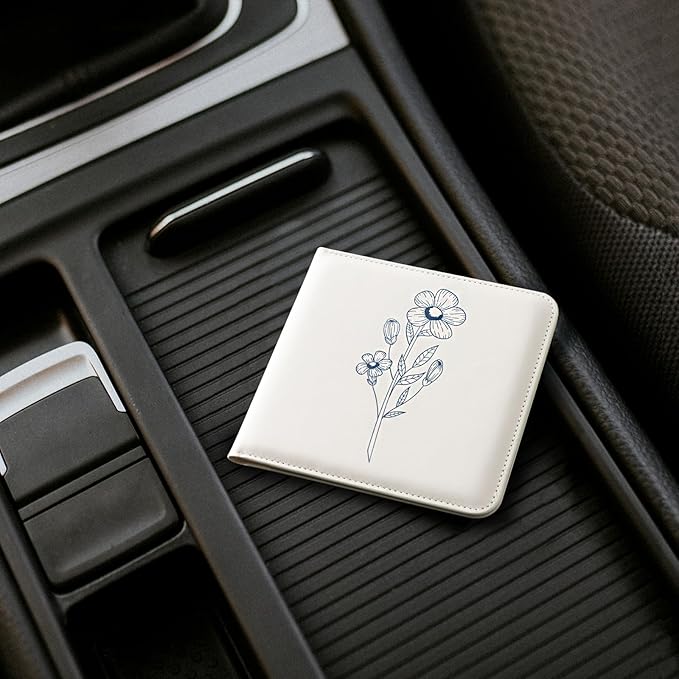 CoBak Car Registration and Insurance Holder - Vehicle Glove Box Car Organizer, Auto Truck Comparment Accessories Case for Essential Document, Driver License, Cards (Orchid)