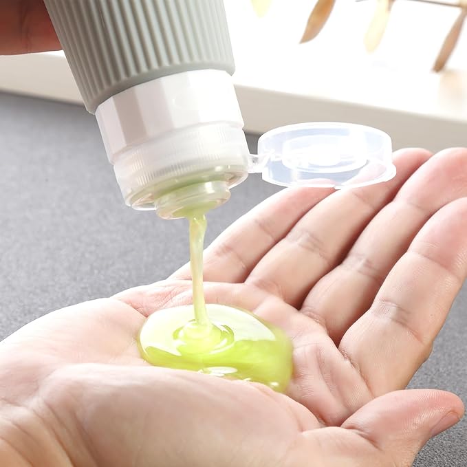 Travel Bottles for Toiletries, Tsa Approved 3oz Portable Travel Bottles, BPA Free Leak Proof Squeezable Silicone Travel Size Containers, Travel Accessories with Clear Toiletry Bag (4 Pack)