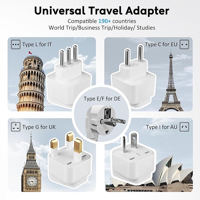 220V to 110V Voltage Converter, 2000W Adapter US to Europe International Travel, Mapambo Universal Voltage Converter with 4 USB Charger (2 USB C), 3 AC Sockets and EU/UK/AU/IT Plug Power Adaptor