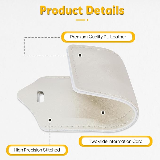 Travelambo 20 Pack Luggage Tags Faux Leather for Suitcases Travel Bag Labels with Protection Cover ID (Ivory)