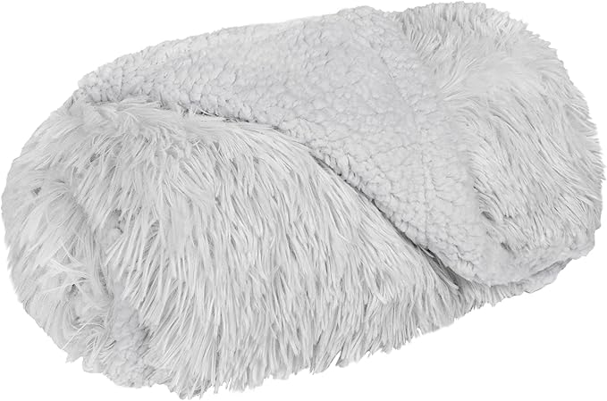PetAmi Waterproof Dog Blanket for Small Medium Dogs, Calming Fleece Cat Blanket, Couch Protector Washable Sherpa Faux Fur Pet Throw for Puppy, Soft Reversible 29x40 Light Gray