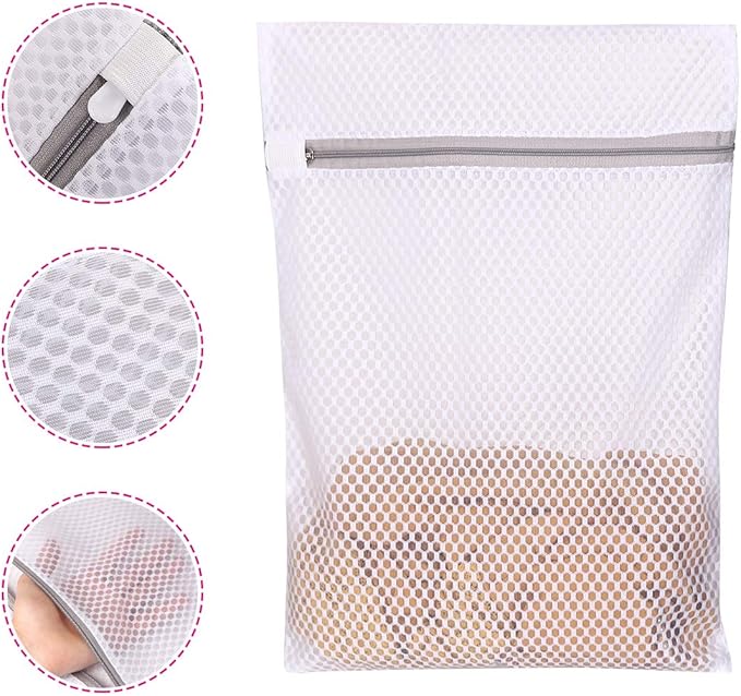 Mesh Laundry Bag - 3 Pack Durable and Reusable Wash Bag Travel Organization Bag for Garment, Bath Towels, Bed Sheet (11Inch x 16Inch) by YMHB