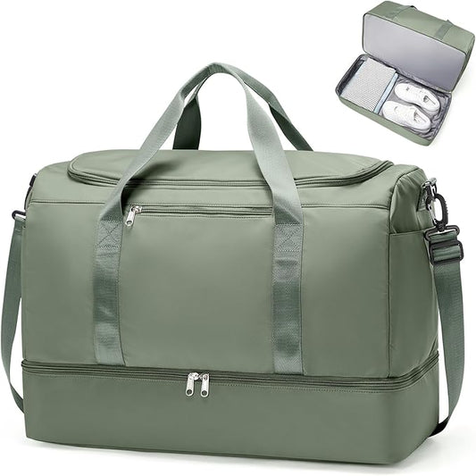 Extra Large Travel Duffle Bag,Carry on Overnight Weekend Bag with Shoes Compartment,Weekender Bags for Women for Travel Business Trips Sport Hospital