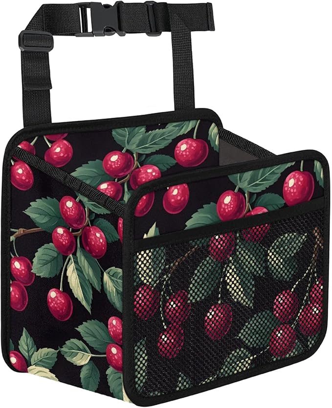 Cherry Car Organizer for Mom - Waterproof Blossom Back Seat Hanging Storage Holder with Multi-Pockets for Toys, Snacks, Books, Baby Travel Accessories