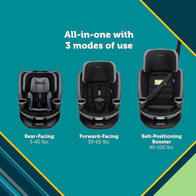 Safety 1st Turn and Go 360 DLX Rotating All-in-One Convertible Car Seat, Sand Bucket