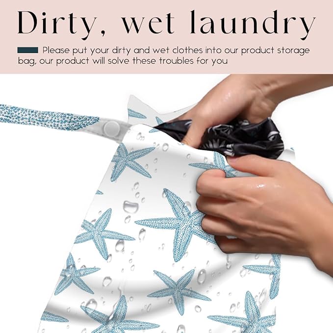 3 Pcs Wet Bag, Wet Dry Bag, Waterproof Bag, Small Laundry Bag, Wet Bag for Pool, Beach, Swimsuit, Makeup Bag, Diapers, Cruise Ship Essentials, Leaves Beach Accessories Travel for Women