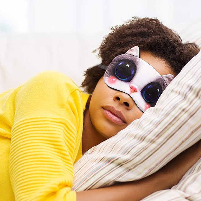 Syhood 20 Pack Funny Blindfolds for Party Game Cute Animal Sleep Mask Cat Dog Soft Blindfold Eye Cover with Adjustable Strap for Adults Men Women