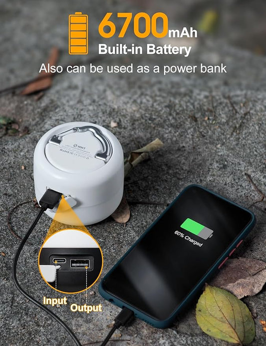 LED Camping Lantern Rechargeable 1000LM, Up to 300H Running Time Camping Tent Light, 6700mAh Emergency Light for Hurricane, Power Outages, Home, Hiking, Water-Resistant