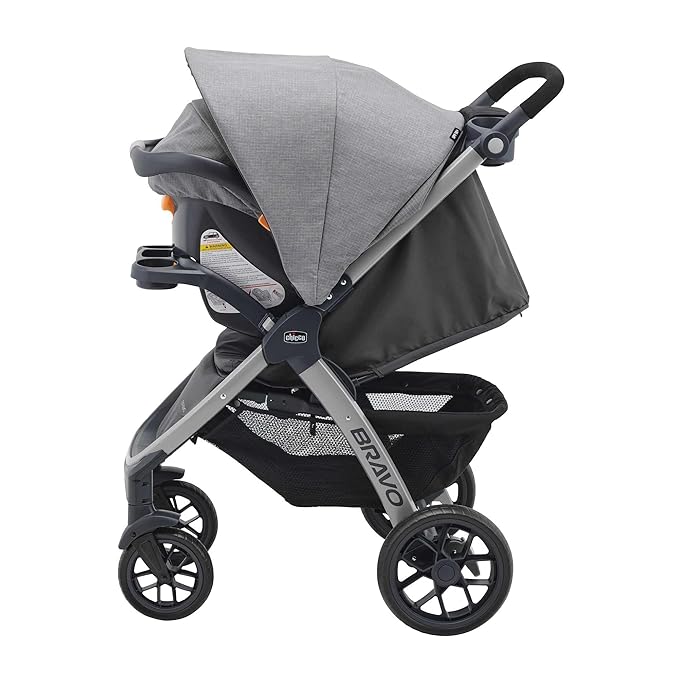 Chicco Bravo® 3-in-1 Trio Travel System, Bravo® Quick-Fold Stroller with KeyFit® 30 Infant Car Seat and Base, Car Seat and Stroller Combo