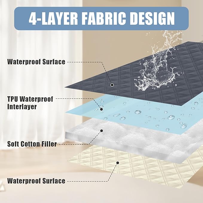 Smiry Waterproof Dog Bed Cover Pet Blanket, Soft Washable Dog Blanket for Furniture Bed Couch Sofa Reversible, Checkered (30"x53", Dark Grey/Beige)