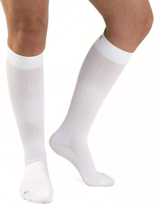 Medical Grade Compression Socks for Men & Women 15-20 mmHg by OrthoSleeve (White, Small)