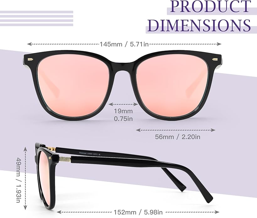 SIPHEW Oversized Square Sunglasses for Women|Lightweight Fashion Sunglasses 100% UV400 Protection|Trendy Mirrored Shade