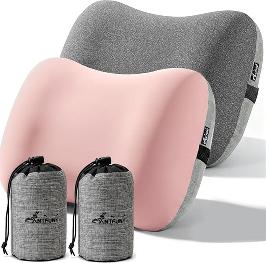 2 Packs Inflatable Neck Pillow for Travel Camp Beach Vacation Essentials Airplane Accessories Long Flight Necessities Airport Must Haves Plane International Flying Stuff Airline Items Oversea Needs