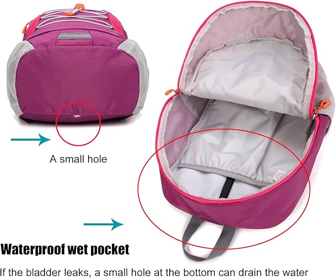 IVYGREEN Little Kids Hiking Backpack for Boys or Girls, Small Daypack for Camping or Travel (Purple, Small)