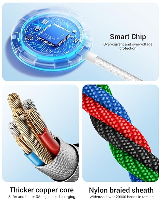 Temdan for Apple Watch Charger,4 in 2 USB C Cable for iPhone 17 Charger/Type C/Lightning/Micro USB,Multi Charging Cable Cord,Portable Travel Vacation Essentials Designed for iWatch &iPhone 16-12