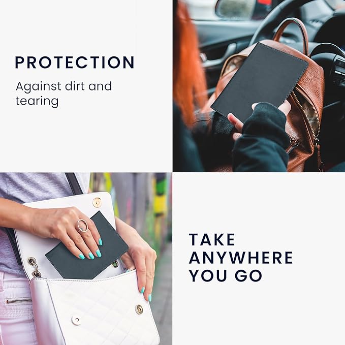 kwmobile Registration and Insurance Holder - Car Document Holder for Vehicle Documents and Cards - PU Leather - Black