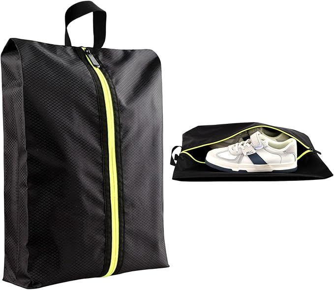 Shoe Bags for Travel Soccer Cleats Cleat Bags for Sports Smell Proof Cleat Bag for Travel Lightweight Golf Shoe Bag with Handle Large Capacity, for Men & Women Fitness Business Trips Baseball (Black)