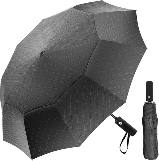 Satol 46/54/62 Inch Large Golf Umbrella, Windproof 10 Ribs Automatic Open/Close Oversize Double Canopy Vented Portable Folding Travel Umbrellas, UPF 50+ Sun & Rain Compact Umbrellas for Outdoor