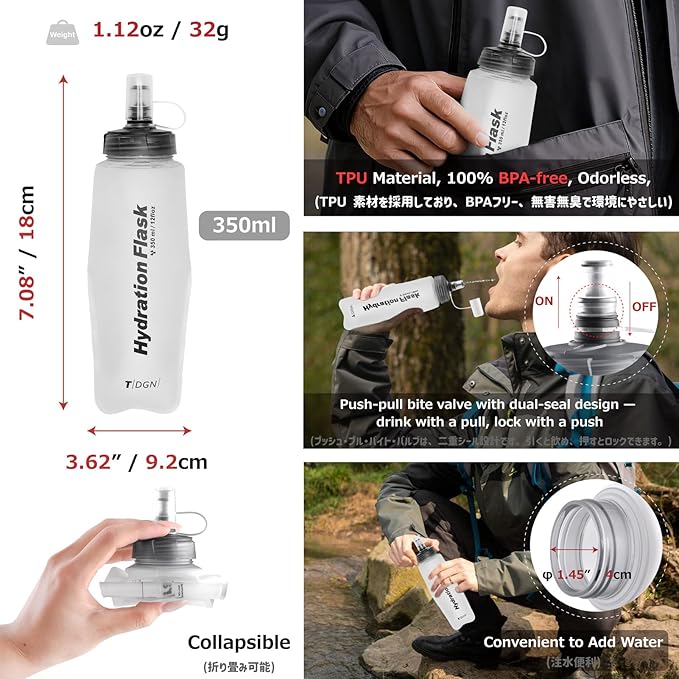 Azarxis Running Water Bottles Flask BPA Free Leakproof Hydration Vest Packs Waist Belt Replacement for Triathlon Marathon Hiking Cycling Climbing Runner