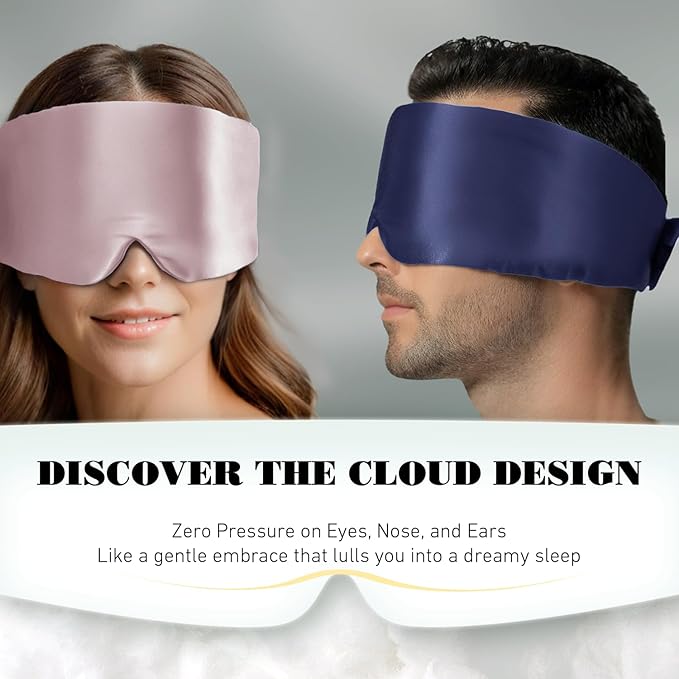 Joyhabit Silk Sleep Mask for Women and Men, Blush Pink, Luxurious Comfort for Relaxation & Beauty Sleep, Ultra Soft & Breathable, Protects Hair & Skin