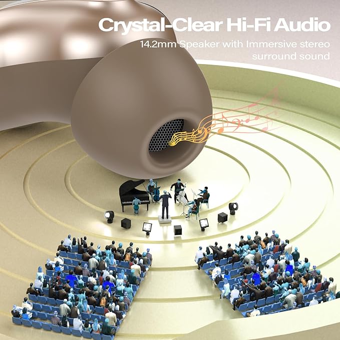 Sleep Earbuds, Mini ANC Wireless Earbuds Bluetooth 5.4 Headphones Deep Bass Stereo, 48H Playtime Ear Buds, 4 ENC Noise Cancelling Mic, In Ear IP7 Waterproof Earphones for Side Sleepers,Touch Control