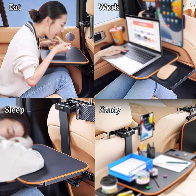 Portable Car Backseat Laptop Desk Car Seat Table Tray,Adjustable Seat Back Snack Tray for Car,Folding Telescopic Auto Food Trays Desk for Car Workstation,Passenger Seat Tray f Traveling.(Style2)