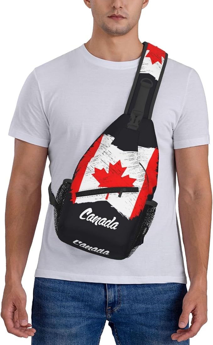 GJXFLSY Canada Flag Sling Backpack Crossbody Bag Casual Chest Bags Travel Hiking Daypack Shoulder Bag for Women Men