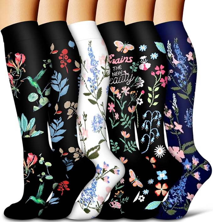 Copper Compression Socks for Women and Men(6 Pairs)-Best Support for Running, Athletic, Nursing, Travel