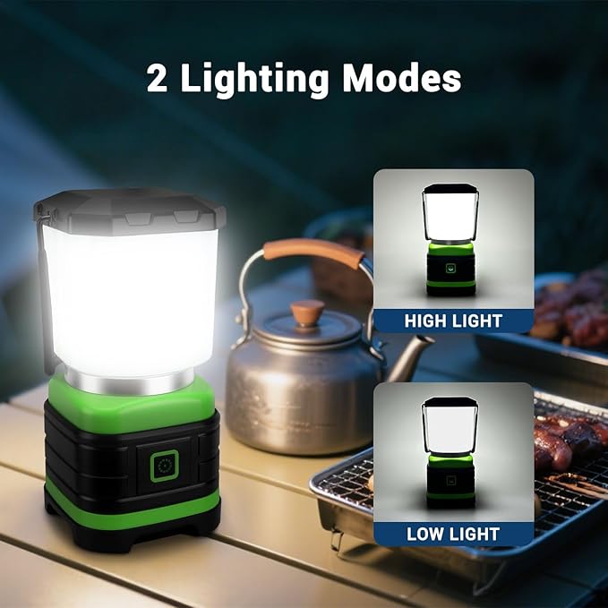 EXTRASTAR 2 PCS Camping Lantern, Lanterns for Power Outages, 260 Lumen max, 2 Flash Modes, Battery Powered Camping Gear for Camping, Hiking, Fishing, Hurricane, Storm, Outage,