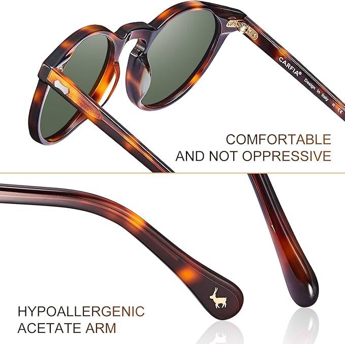 CARFIA Polarized Sunglasses for Women UV Protection Small Face Acetate Frame CA5288