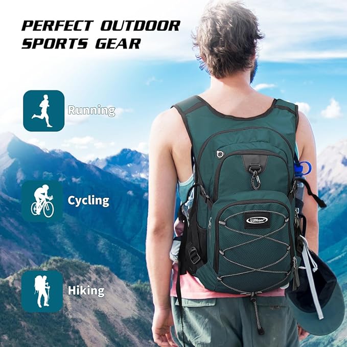 Hydration Backpack with 3L Water Bladder, Insulated Running Hydration Pack Hydropack, Lightweight Water Backpack for Hiking Cycling Camping Biking for Men Women