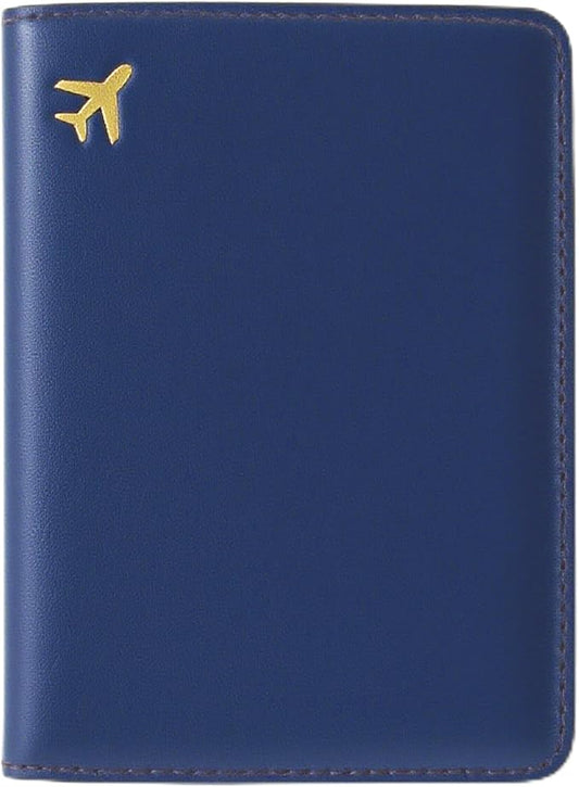 PU Leather Passport Holder Covers Case, Waterproof Rfid Blocking Travel Wallet Passport Holder(Marine Blue)