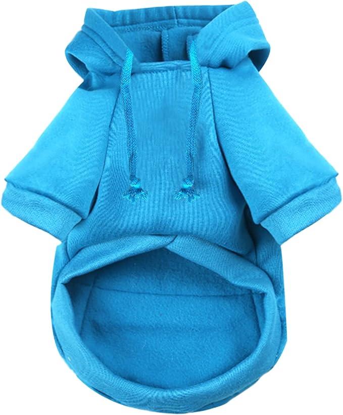 Jecikelon Pet Dog Cold Weather Coat with Pocket Winter Dog Hoodie Warm Puppy Clothes for Small Dogs Chihuahua Clothing (Blue, X-Large)