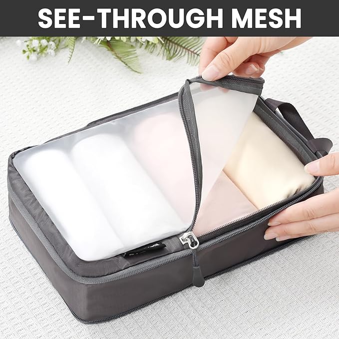 BAGAIL 6 Set Ultralight Compression Packing Cubes Packing Organizer for Travel Accessories Luggage Suitcase Backpack