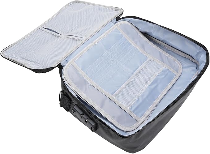 Walfront Document Lock Water Proof Safe Case Fireproof File Bag for Important Documents Passports Money and Valuables